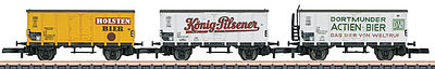 Marklin Beer 3-Car Set Z Scale Model Train Freight Car #86394