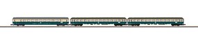 Marklin Blue Star Train BST Intermediate 2nd Class 3-Car Set Exclusiv Blue Star Train BST (Era VI, blue, white, red, beige) Z-Scale Marklin Blue Star Train BST Intermediate 2nd Class 3-Car Set Exclusiv Blue Star Train BST (Era VI, blue, white, red, beige) Z-Scale