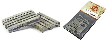 Matho Wooden-Type Pallets Resin mold (2) Plastic Model Military Diorama Kit 1/35 Scale #35007