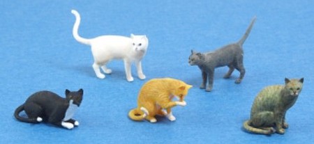 Matho Cats Unpainted Resin (5) Plastic Model Diorama Kit 1/35 Scale #35047
