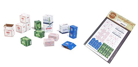 Matho Cardboard Boxes Water, Printed Paper (30) Plastic Model Diorama Kit 1/35 Scale #35072