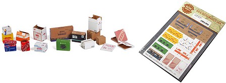 Matho Cardboard Boxes Small Set Variety, Printed Paper (32) Plastic Model Diorama Kit 1/35 #35092