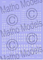 Matho Multi-Scale White Small Type 1 Numbers Decal Matho Multi-Scale White Small Type 1 Numbers Decal
