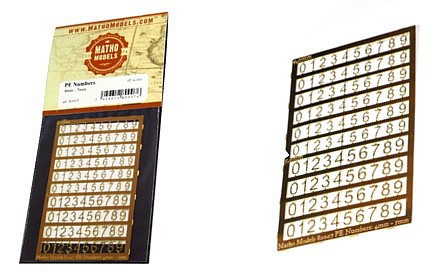 Matho Multi-Scale 4-5mm Numbers Photo-Etch Plastic Model Decal Kit #80007