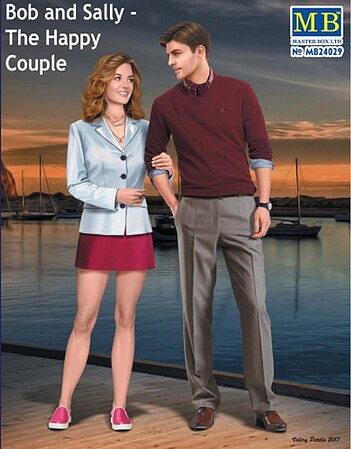 Master-Box Bob & Sally Modern Couple Arm in Arm Plastic Model Figure Kit 1/24 #24029