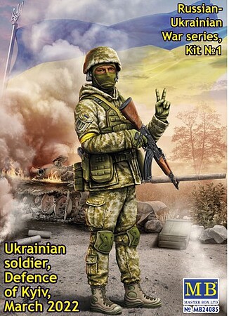 Master-Box Ukrainian Soldier Defense of Kyiv Russian-Ukrainian War Figure 1/35 Scale #24085