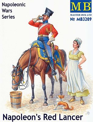 Master-Box Napoleons Red Lancer Mounted on Horse and Maiden Plastic Model Military Figure 1/32 #3209