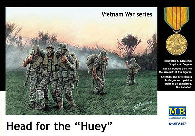 Master-Box Head for the Huey US Soldiers Vietnam (5) Plastic Model Military Figure 1/35 Scale #35107