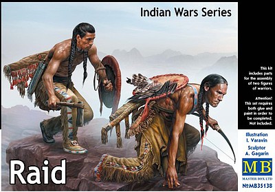 Master-Box Raid Indian Warriors on Warpath (2) Plastic Model Military Figure Kit 1/35 #35138