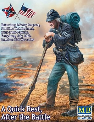 Master-Box American Union Army Infantry Sergeant Plastic Model Military Figure Kit 1/35 Scale #35196