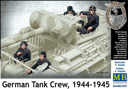Master-Box German Tank Crew Riders 1944-1945 (5) Plastic Model Military Figure Kit 1/35 Scale #35201