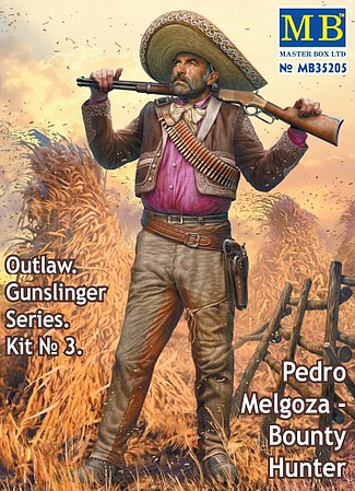 Master-Box Outlaw Gunslinger- Pedro Melgoza Bounty Hunter Plastic Model Fantasy Figure Kit 1/35 #35205