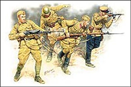 Master-Box Soviet Infantry in Action Eastern Front 1941-42 Plastic Model Military Figure 1/35 #3523
