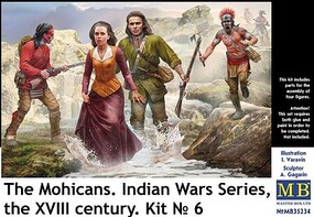 Master-Box 1/35 Mohicans Indians (2), Hunter & Girl XVIII Century (New Tool)