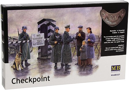 Master-Box Checkpoint German Soldiers & Civilians Plastic Model Military Figure 1/35 Scale #3527