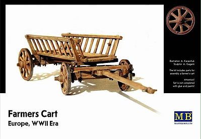 Master-Box WWII Era Europe Farmers Cart Plastic Model Military Wagon Kit 1/35 Scale #3537