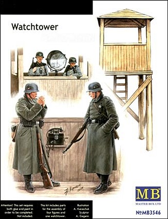 Master-Box Watch Tower with 4 Figures Plastic Model Military Figure 1/35 Scale #3546
