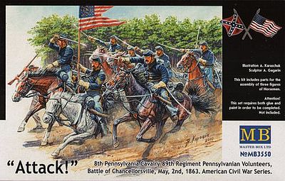 Master-Box 8th Pennsylvania Cavalry 89th Regiment Plastic Model Military Figure 1/35 Scale #3550