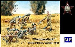 Master-Box Counterattack Soviet Infantry Summer 1941 (6) Plastic Model Military Figure 1/35 #3563