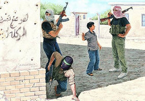 Master-Box Insurgence with Guns & Civilian Iraq Set #2 (4) Plastic Model Military Figure 1/35 #3576