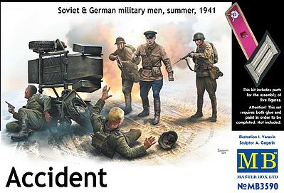Master-Box German Soldiers (2) & Russian Soldiers (3) Plastic Model Military Figure 1/35 #3590