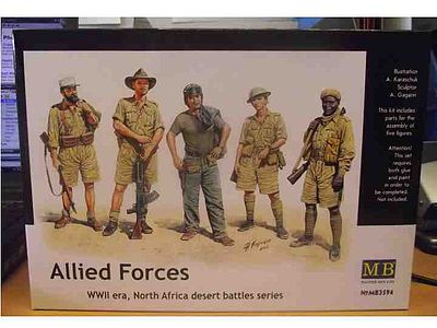 Master-Box WWII Allied Forces N.Africa (5) Plastic Model Military Figure 1/35 Scale #3594