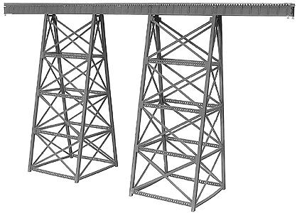 Micro-Engr Tall Steel Viaduct - 15 long x 8.1 high Model Train Bridge N Scale #75518
