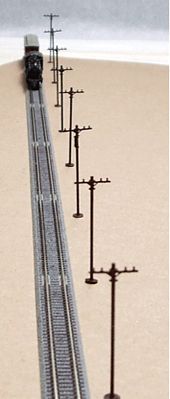 Micro-ArtMicron Telephone Pole Sngl Arm8/ - N-Scale (8)