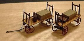 Micro-ArtMicron Baggage carts brass 2/ HO-Scale (2) Micro-ArtMicron Baggage carts brass 2/ HO-Scale (2)