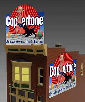 Micro-Structures Coppertone Large Animated Neon Billboard Kit O Scale Model Accessory #1061