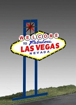 Micro-Structures Welcome to Las Vagas Kit HO Scale Model Railroad Accessory #1251