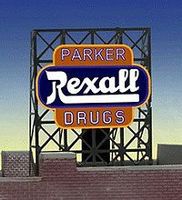 Micro-Structures Parker/Rexall Drugs Animated Billboard Lattice Support N Scale Model Railroad Sign #338820 Micro-Structures Parker/Rexall Drugs Animated Billboard Lattice Support N Scale Model Railroad Sign #338820