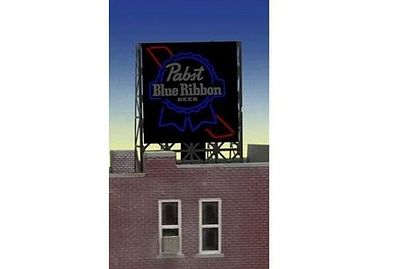 Micro-Structures Pabst Beer Animated Rooftop Billboard Lattice Support N Scale Model Railroad Sign #338825
