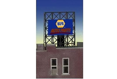 Micro-Structures Napa Auto Parts Animated Rooftop Billboard Lattice Support N Scale Model Railroad Sign #338895