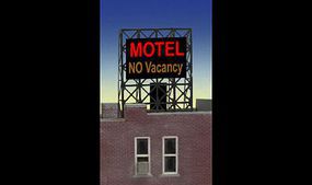 Motel Flashing Neon Rooftop Billboard N Scale Model Railroad Billboard Sign #338975