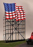 Waving American Animated Neon Small Billboard HO Scale Model Railroad Sign #4072