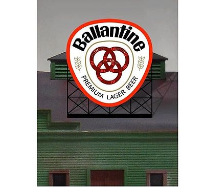Micro-Structures Ballantine Beer Animated Neon Billboard HO Scale Model Railroad Sign #440502