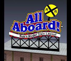 Micro-Structures All Aboard Customizable Animated Rooftop Billboard N Scale Model Railroad Billboard #441852 Micro-Structures All Aboard Customizable Animated Rooftop Billboard N Scale Model Railroad Billboard #441852
