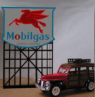 Micro-Structures Mobilgas Gas Station Animated Neon Billboard Sign N Scale Model Railroad Billboard #4682 Micro-Structures Mobilgas Gas Station Animated Neon Billboard Sign N Scale Model Railroad Billboard #4682