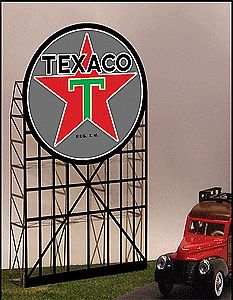 Micro-Structures Texaco Animated Neon Large Billboard HO Scale Model Railroad Billboard #5181