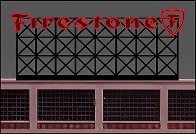 Micro-Structures Firestone Animated Neon Large Billboard HO Scale Model Railroad Billboard #5381