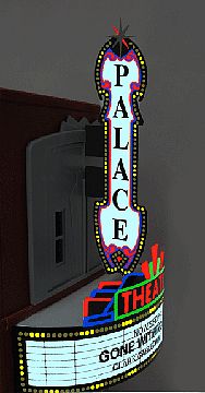 Micro-Structures Theater Animated Sign Combo Kit w/Vertical & Horizontal Signs HO Scale Model Sign #59981