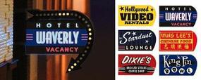 Fan Series #2 Animated Left Mount Vertical Sign Model Railroad Lighting Kit #65811