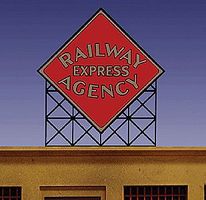 Micro-Structures Railway Express Agency Diamond Logo Small Animated Billboard N Scale Model Railroad Sign #72