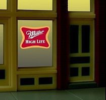 Miller Beer Flashing Neon Large Window Sign Kit HO Scale Model Railroad Sign #7777