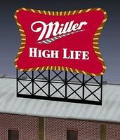 Micro-Structures Miller Beer Animated Neon Large Billboard Kit HO Scale Model Railroad Billboard #8061 Micro-Structures Miller Beer Animated Neon Large Billboard Kit HO Scale Model Railroad Billboard #8061