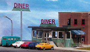 Micro-Structures Parkway Diner Kit HO Scale Model Railroad Building #871001