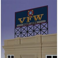 Micro-Structures VFW Animated Neon Billboard HO Scale Model Railroad Sign #881251 Micro-Structures VFW Animated Neon Billboard HO Scale Model Railroad Sign #881251
