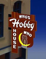 Who's Hobby House Vertical Wall-Mount Animated Billboard HO Scale Model Railroad Sign #881451