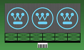 Micro-Structures Westinghouse Animated Neon Billboard HO Scale Model Railroad Sign #881551 Micro-Structures Westinghouse Animated Neon Billboard HO Scale Model Railroad Sign #881551